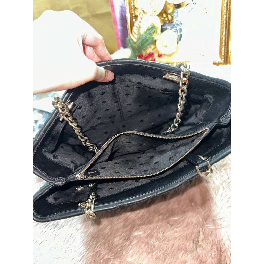 ORIG Preloved KS Large Natalia Quilted Tote Bag in Black