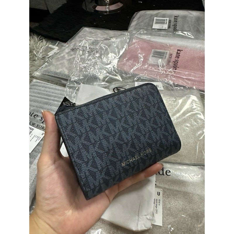 ORIG & IMPORTED MK Cooper Signature Logo Folio Men’s Coin Bifold Wallet blue black