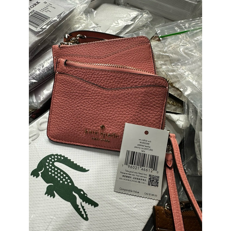 ORIG & IMPORTED KS leila small card holder wristlet wallet brown pink