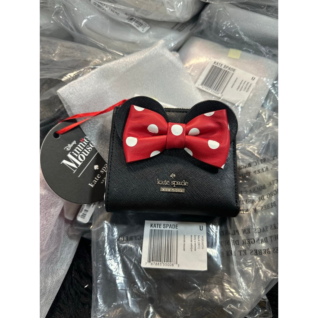 ORIG & IMPORTED KS Disney Minnie Mouse Adalyn Bifold Black Wallet