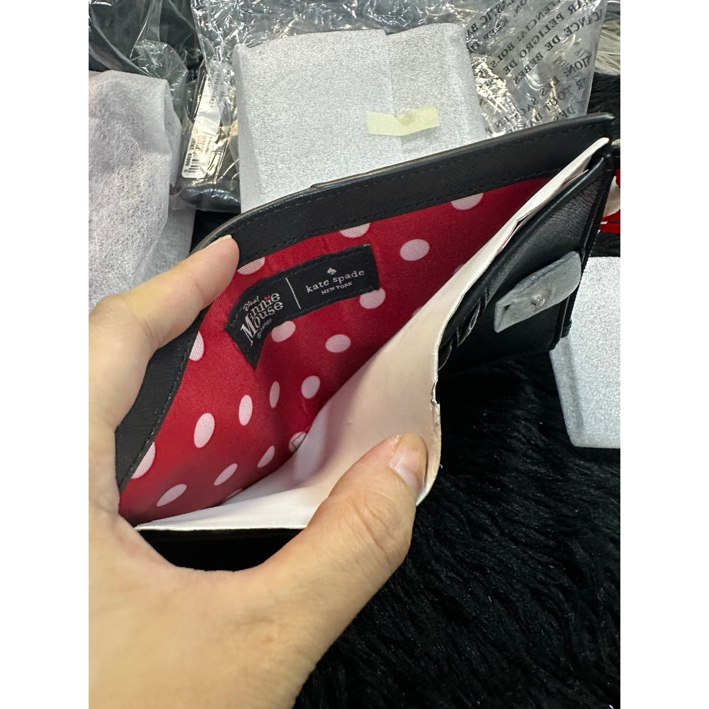 ORIG & IMPORTED KS Disney Minnie Mouse Adalyn Bifold Black Wallet