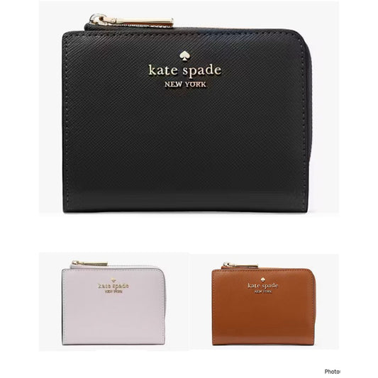 ORIG & IMPORTED KS Madison Small L Zip Bifold Slim Wallet Beige/Black/Maroon/Floral