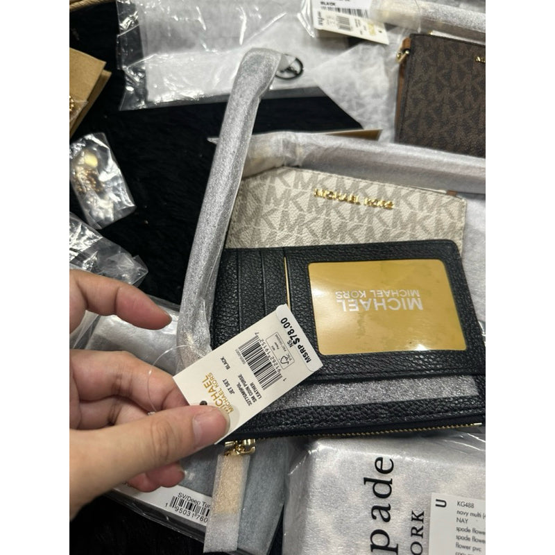 ORIG & IMPORTED MK Jet Set Travel Small Slim Coin Pouch ID Card Wallet