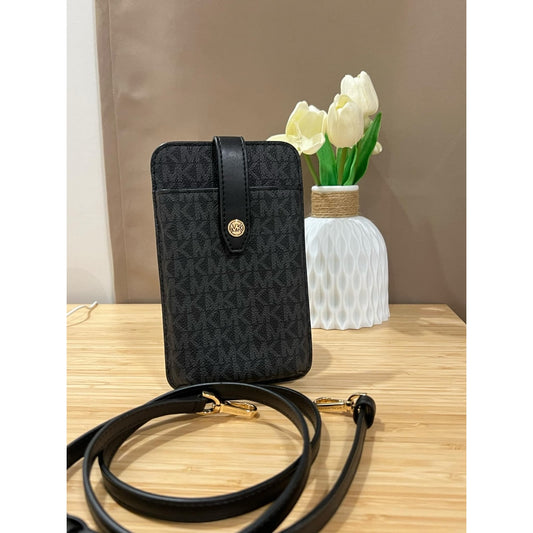 ORIG PRELOVED  MK Logo Phone Crossbody Small Bag Wallet Black
