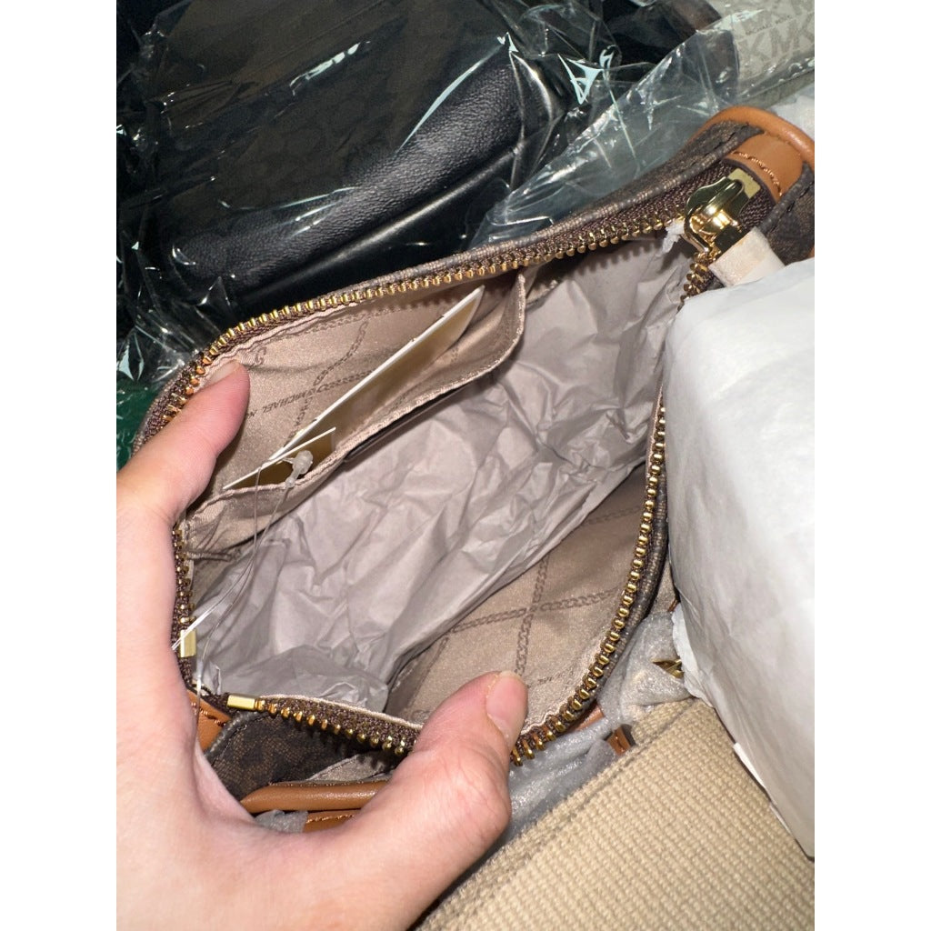 ORIG & IMPORTED MK Jet Set Medium Signature Logo Crossbody Brown Bag with Case for Apple AirPods