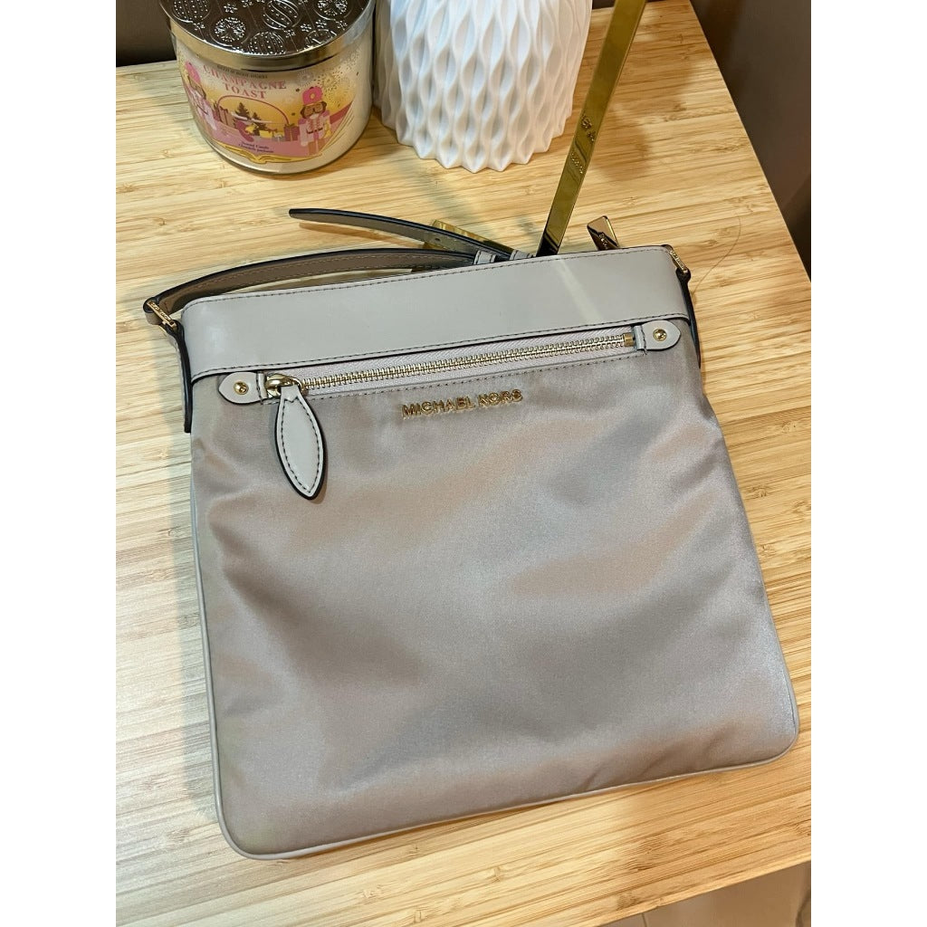 ORIG & IMPORTED MK connie nylon file crossbody slim bag beige