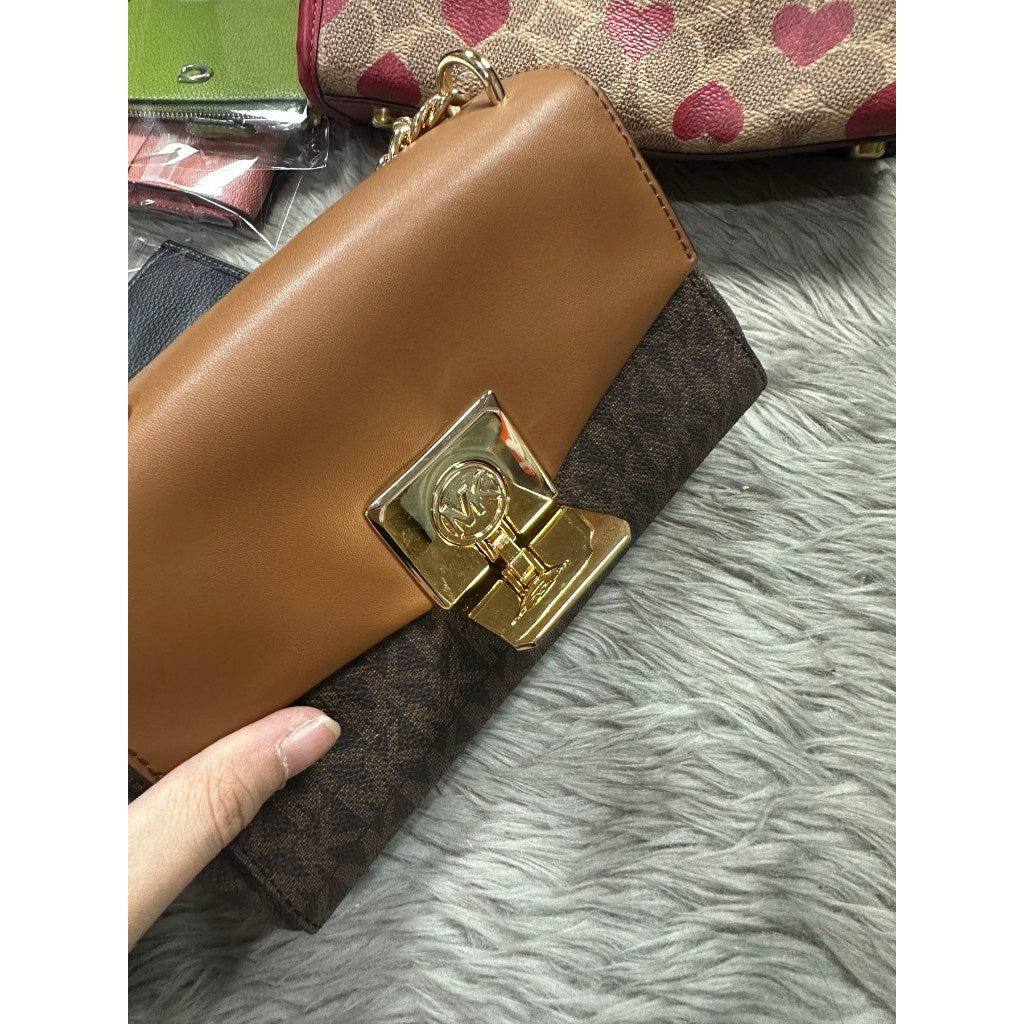 ORIG PRELOVED  MK Lita Small Leather Crossbody Bag Brown