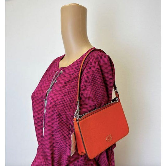 ORIG & IMPORTED CCH Retail Pouch Small Bag With Signature Canvas Interior ORANGE