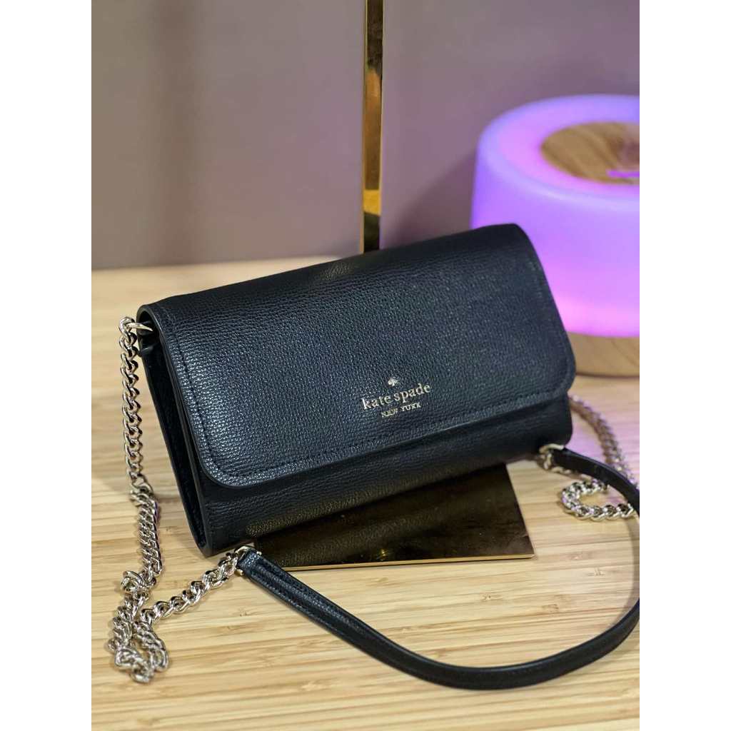 ORIG Preloved KS Cameron Wallet on a Chain Small Phone Bag Black
