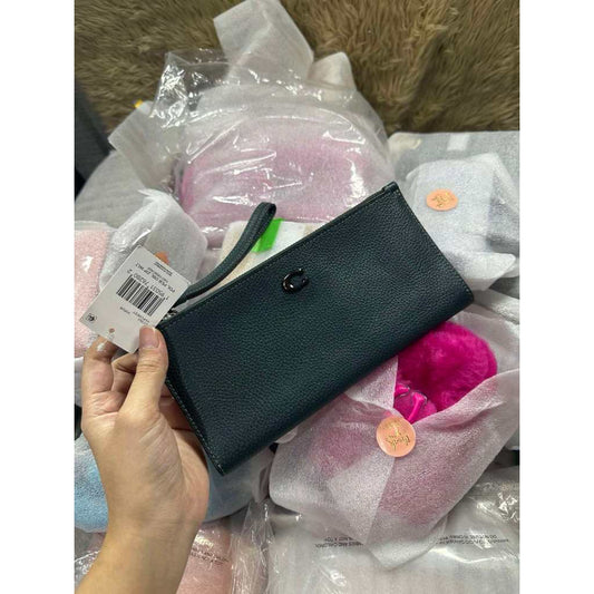 ORIG & IMPORTED CCH RARE Retail Double Zip Long Phone Wallet Phone Wristlet Forest Green
