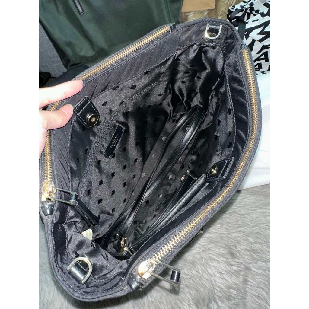 ORIG Preloved KS Dawn Medium Satchel Double zip Nylon Bag Black