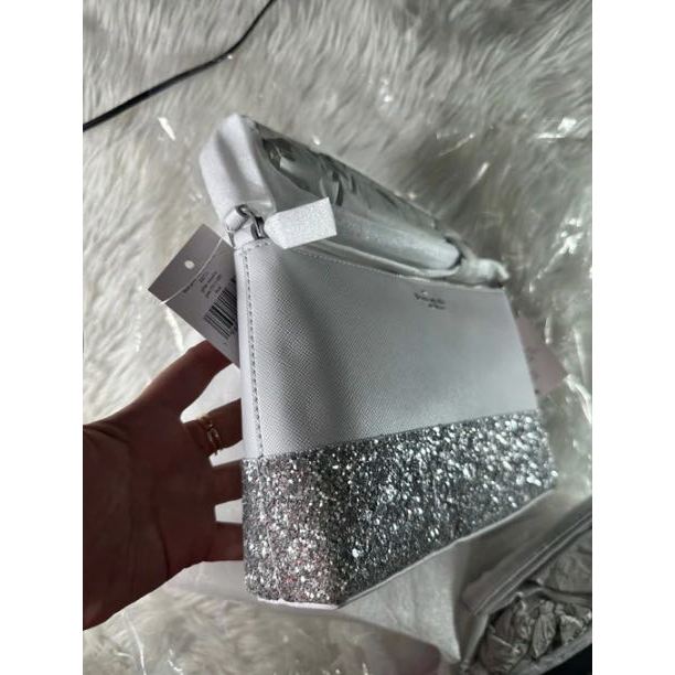 ORIG & IMPORTED KS Flash Glitter Crossbody Bag In Black/Grey/White