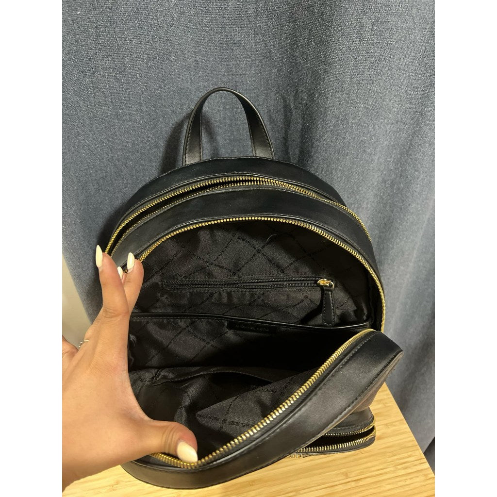 ORIG Preloved MK Jaycee Large Double Zip Backpack Leather Black Bag