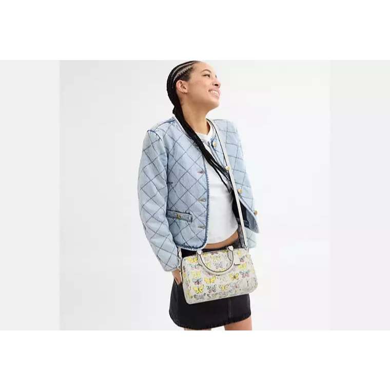 ORIG & IMPORTED CCH Rowan Satchel White Bag With Butterfly Print