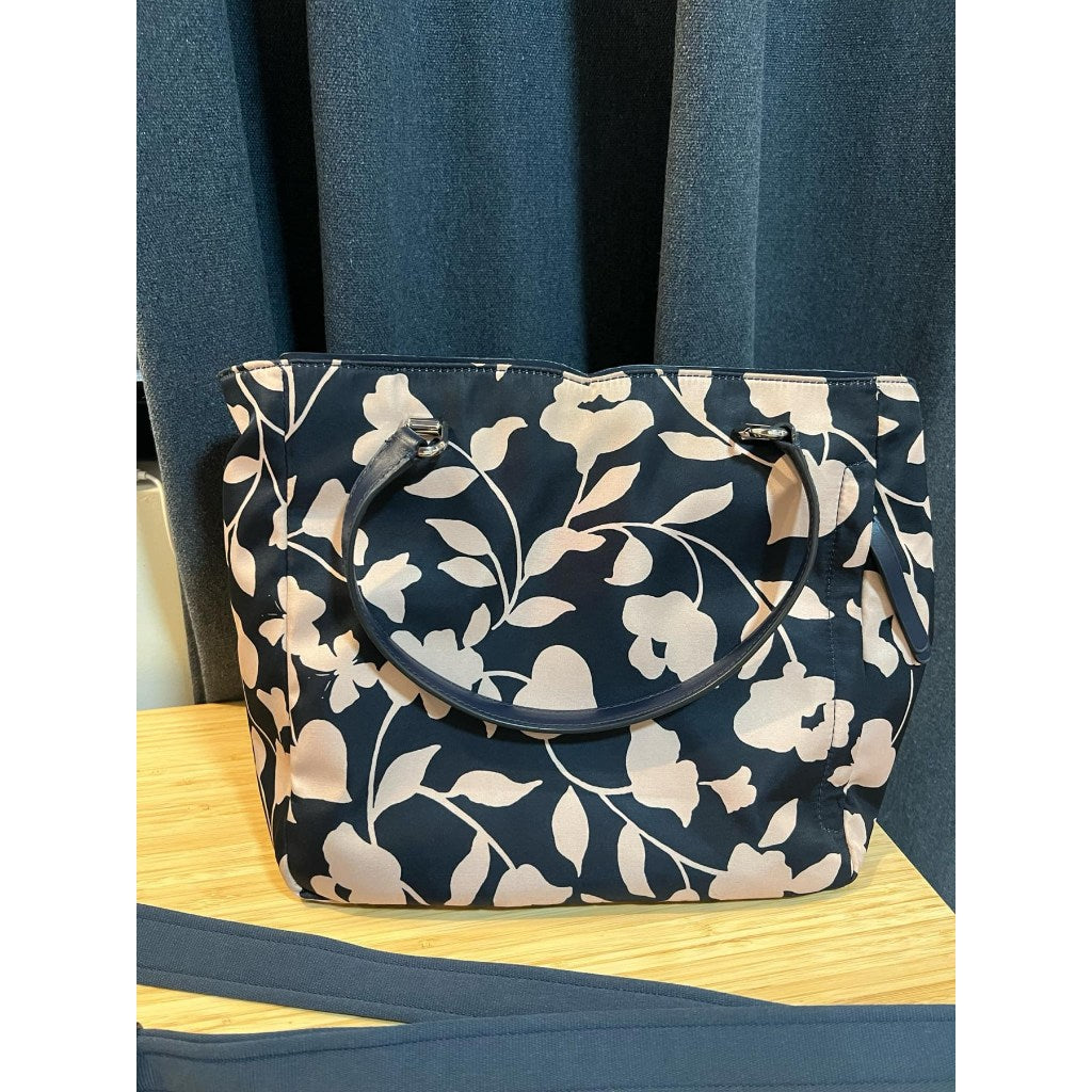 ORIG Preloved KS Jae Garden Floral Vine Medium Satchel Nylon Bag
