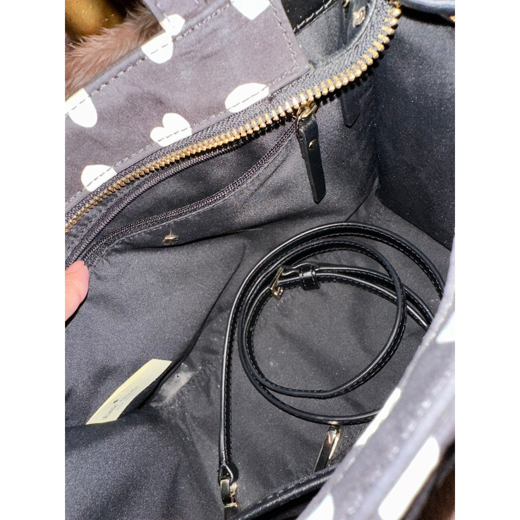 ORIG Preloved KS Retail Watson Hearts Sam Satchel Nylon Black Bag