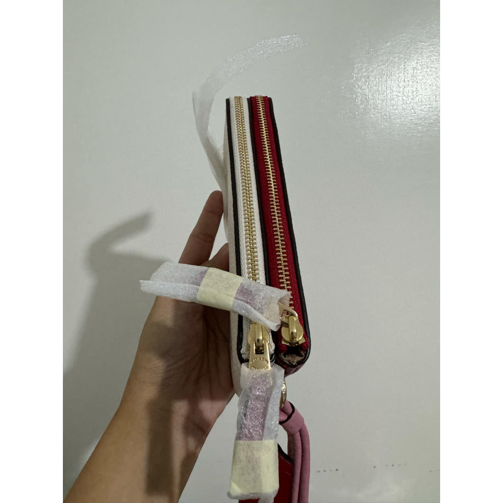 ORIG & IMPORTED CCH Medium Double Corner Zip Wallet In Red
