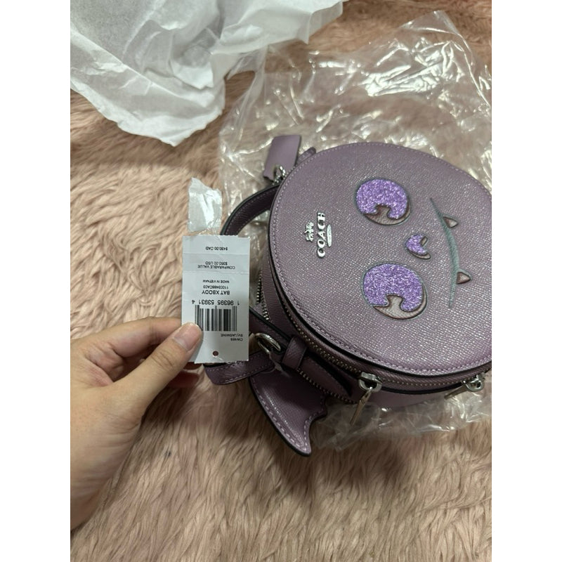 ORIG & IMPORTED CCH Canteen Crossbody Bag With Halloween Bat Purple Small Bag