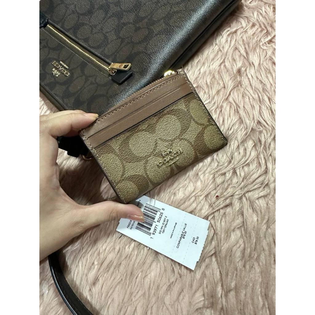 ORIG & IMPORTED Preloved CCH Mini Skinny Id Case Slim Small Wallet Khaki Brown