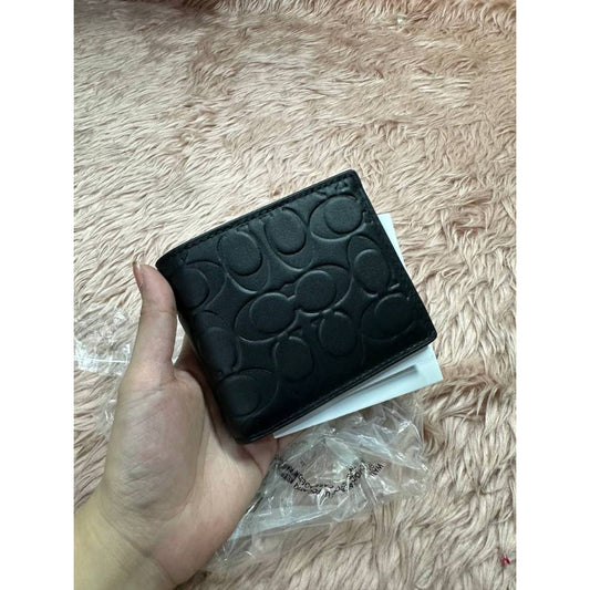 ORIG & IMPORTED CCH 3 in 1 Compact Signature Leather Black Men's Wallet