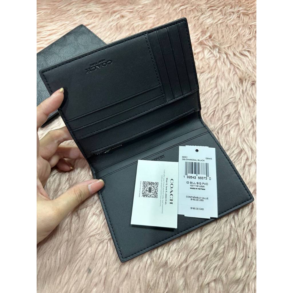 ORIG & IMPORTED CCH Passport Card Case In Signature Canvas Black Wallet