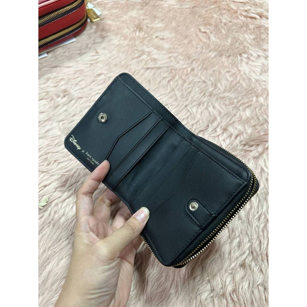 ORIG Preloved KS Minnie Mouse Zip Around Black Small Wallet