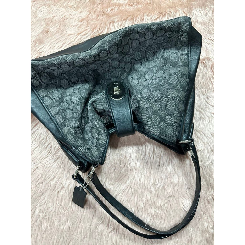ORIG Preloved CCH Carlyle Shoulder Hobo Bag Black jacquard