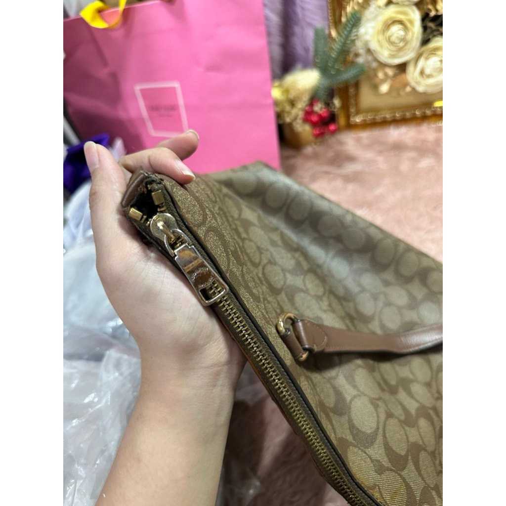 ORIG Preloved CCH Gallery Tote In Signature Canvas Khaki Brown Bag