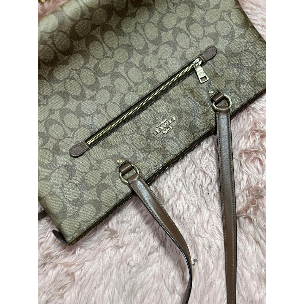ORIG Preloved CCH Gallery Tote In Signature Canvas Khaki Brown Bag
