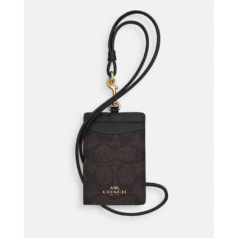 ORIG CCH ID LANYARD CARD HOLDER IN SIGNATURE CANVAS BROWN WALLET