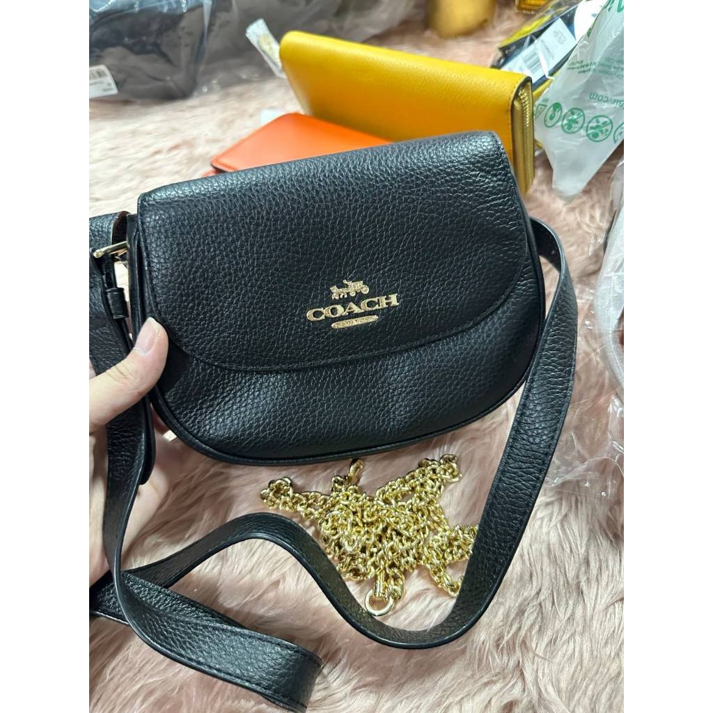 ORIG & IMPORTED CCH Saddle Belt Crossbody Chain Small Bag Black