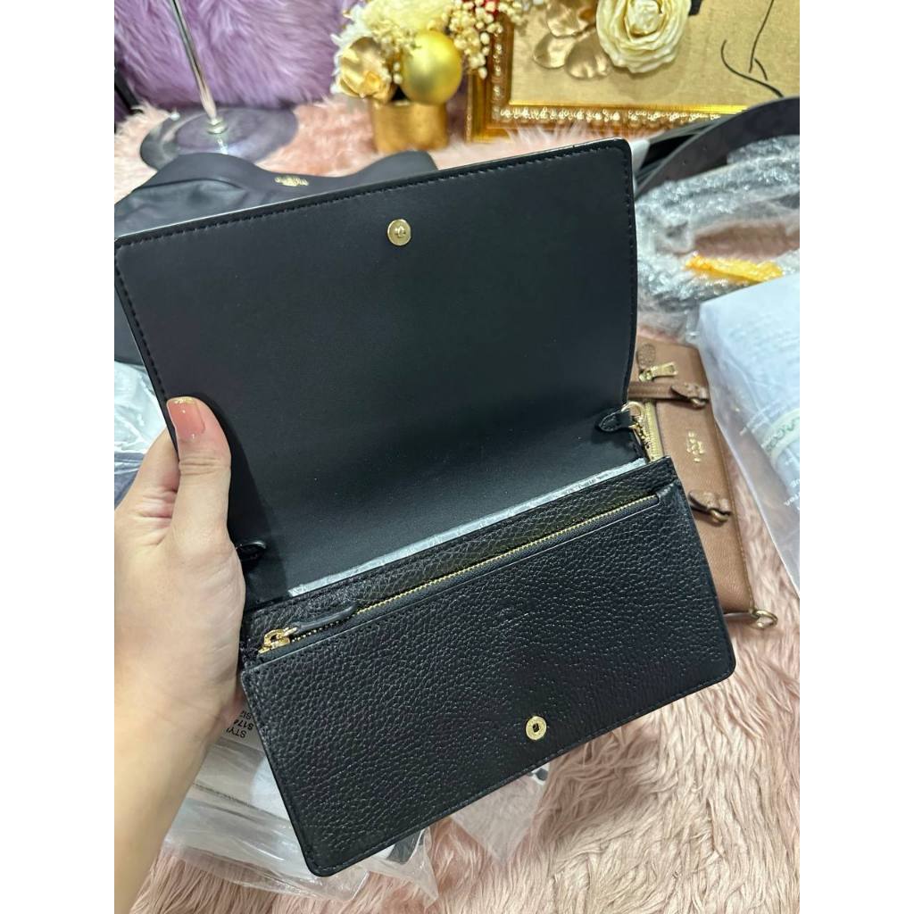 ORIG Preloved CCH Anna Foldover Clutch Crossbody Black Bag