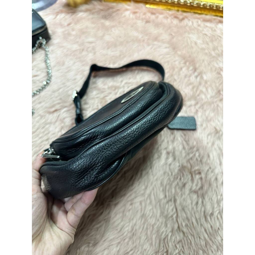 ORIG Preloved CCH Court Belt Black Green Bag Nylon