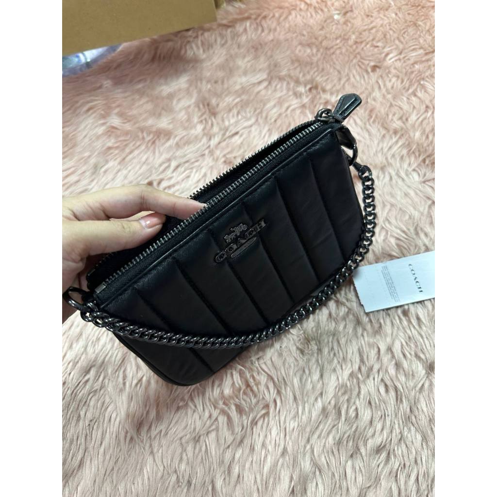 ORIG Preloved CCH Nolita 19 With Chain With Linear Quilting Black Bag