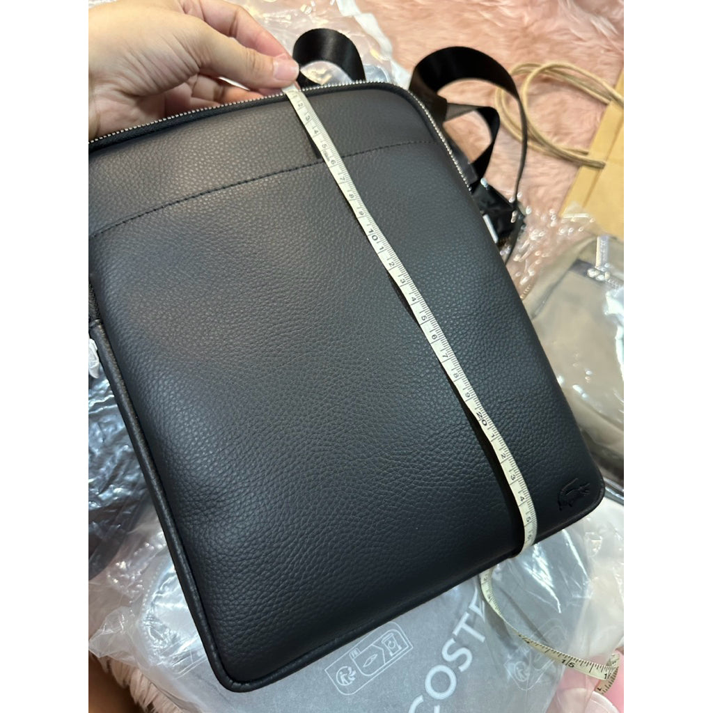 ORIG & IMPORTED LCT L Flat Crossover Men Leather Bag Black