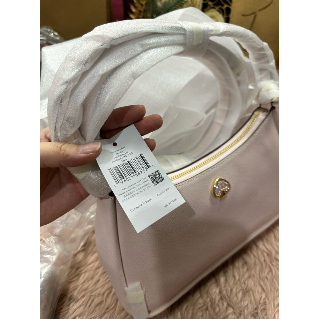 ORIG & IMPORTED KS Kayla Embellished Spade Convertible Shoulder Bag Light Pink