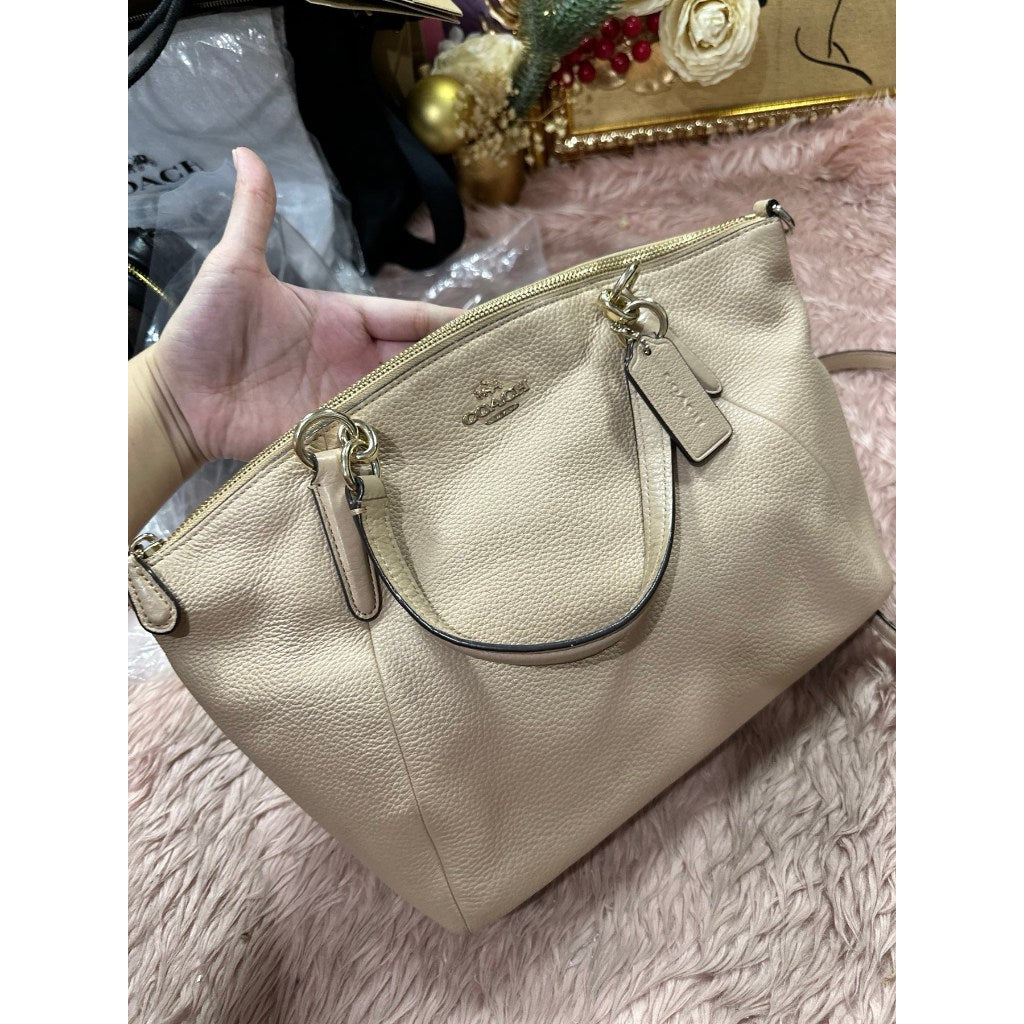 ORIG Preloved CCH Small Kelsey Satchel Beige Bag