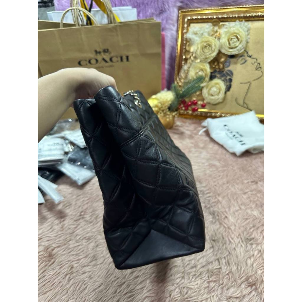 ORIG Preloved KS Large Natalia Quilted Tote Bag in Black