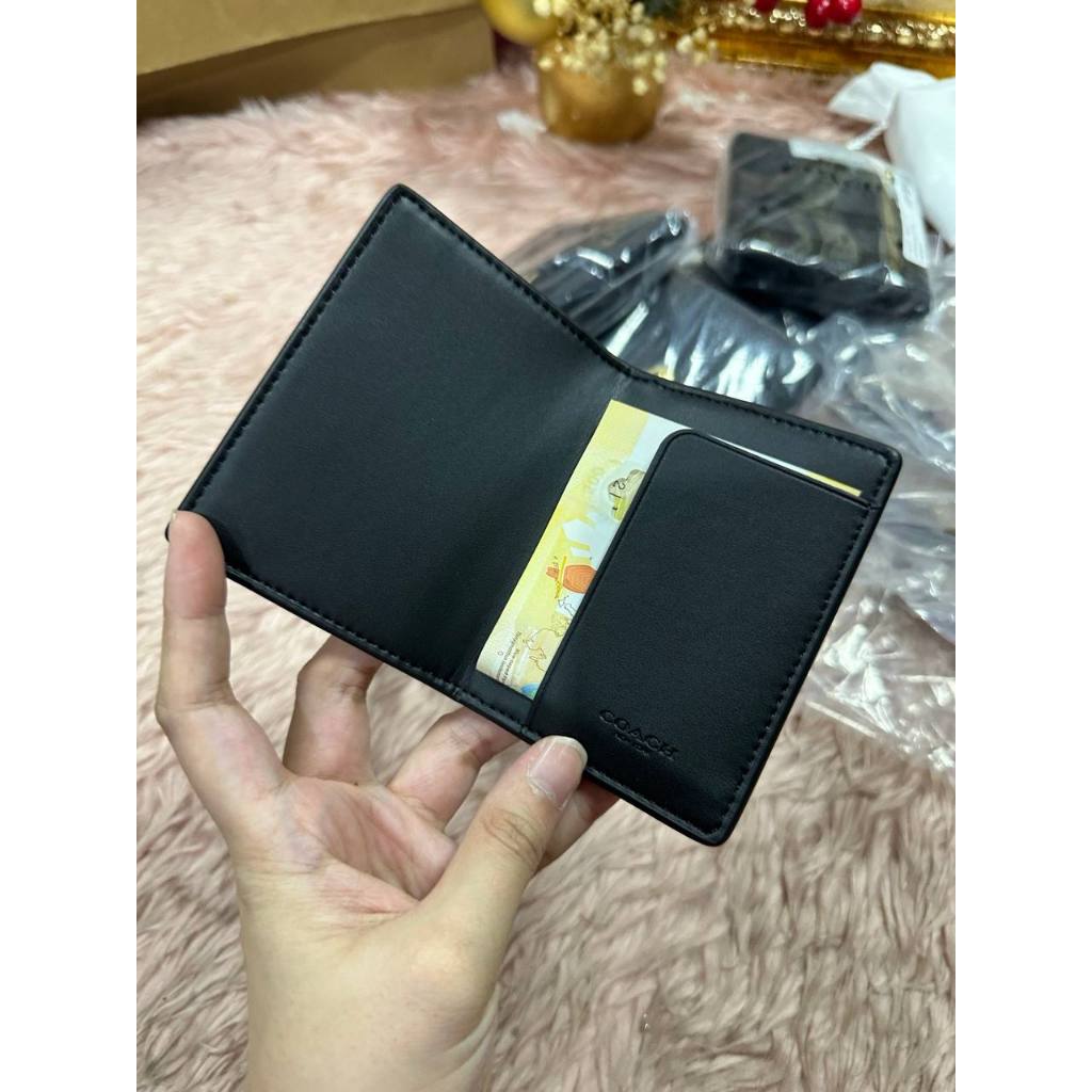 ORIG & IMPORTED CCH Magnetic Card Case in Signature Canvas Small Men Wallet Black