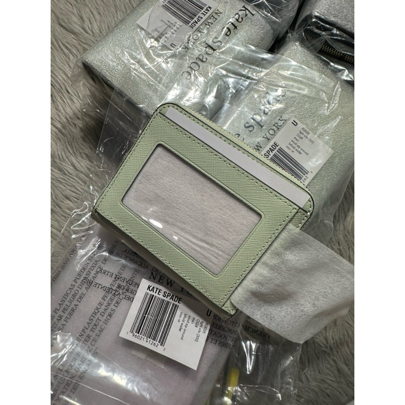 ORIG & IMPORTED KS Staci Small Zip Around Wallet in Black White Green