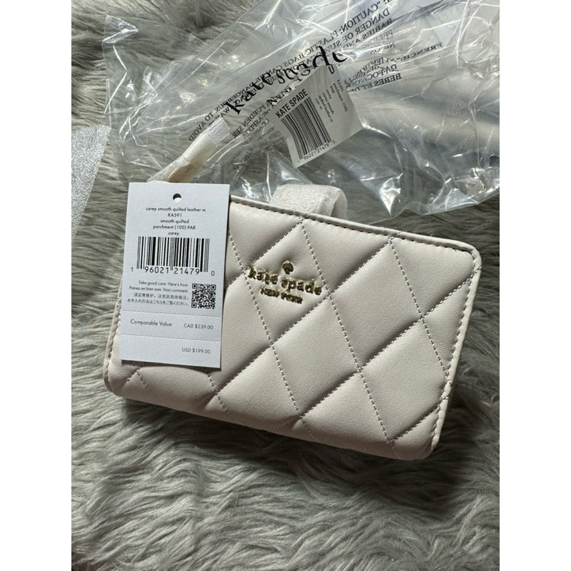 ORIG & IMPORTED KS Carey Quilted Medium Compartment Bifold Wallet Pink/White