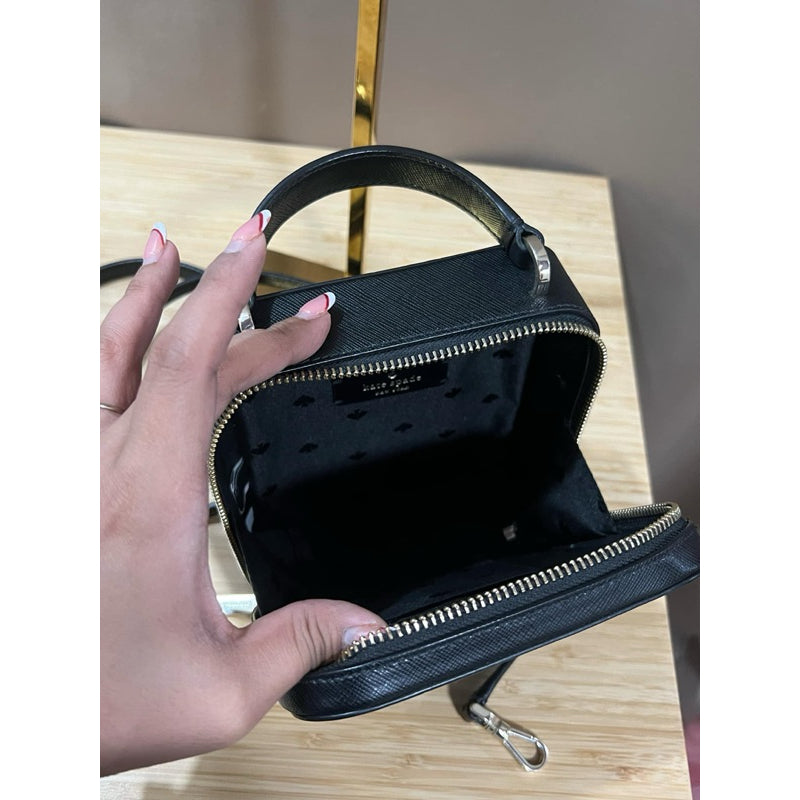 ORIG & IMPORTED KS Daisy Vanity Crossbody Bag in Lilac & Black