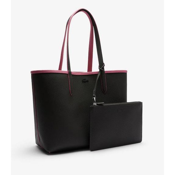 ORIG & IMPORTED LCT Anna Reversible Large Tote Bag with Pouch Black/Pink