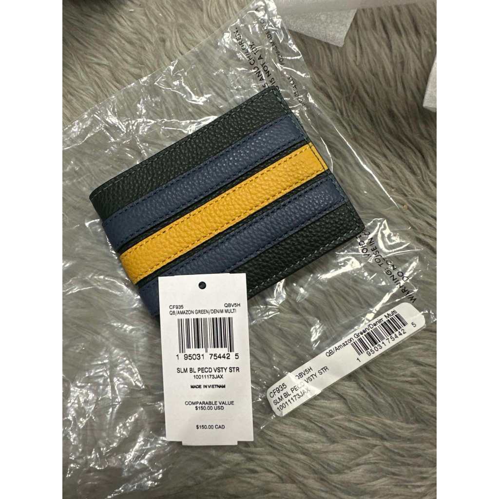 ORIG & IMPORTED CCH Retail Slim Billfold Wallet With Varsity Stripe