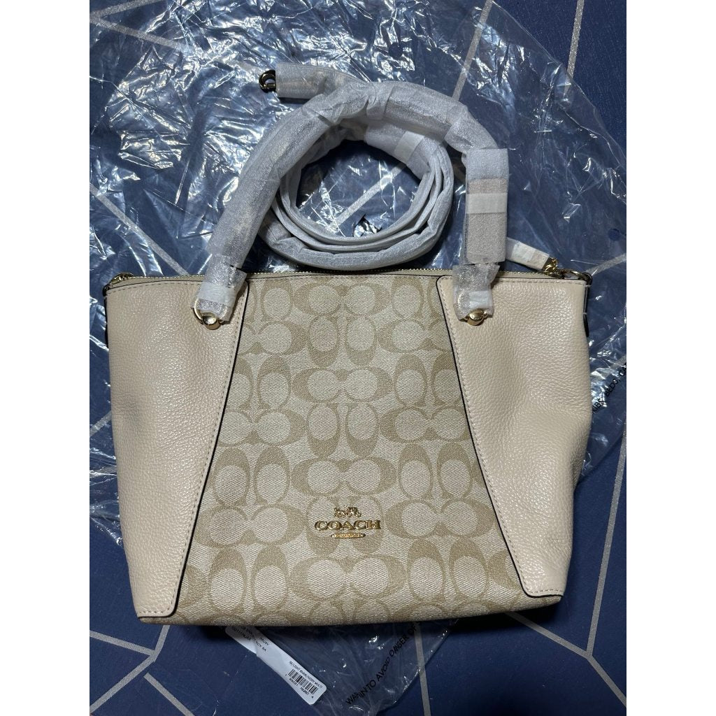 ORIG & IMPORTED CCH Kacey Satchel Bag In Colorblock Signature Canvas Khaki