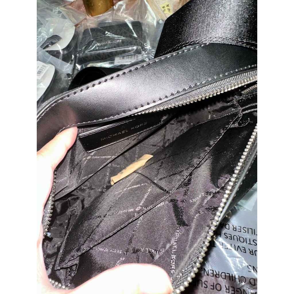 ORIG & IMPORTED MK Cooper Medium Signature Logo Flap Camera Men's Bag Black