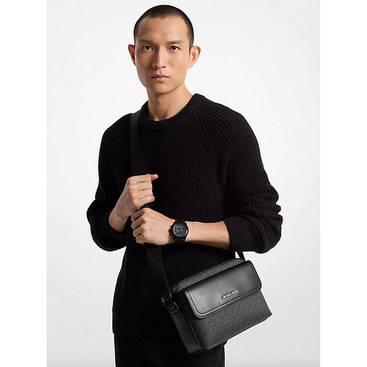 ORIG & IMPORTED MK Cooper Medium Signature Logo Flap Camera Men's Bag Black