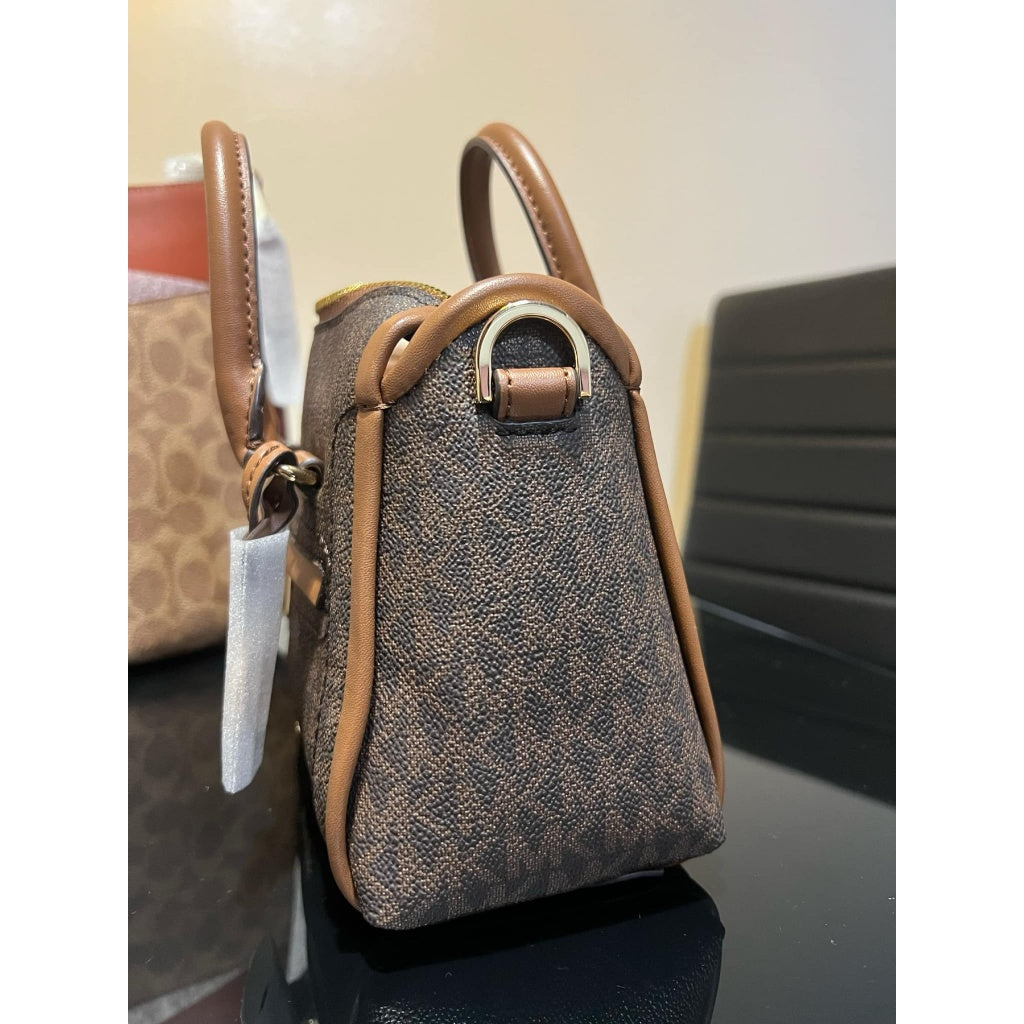 ORIG & IMPORTED MK Carine Extra-Small Mini Logo Satchel Brown Bag