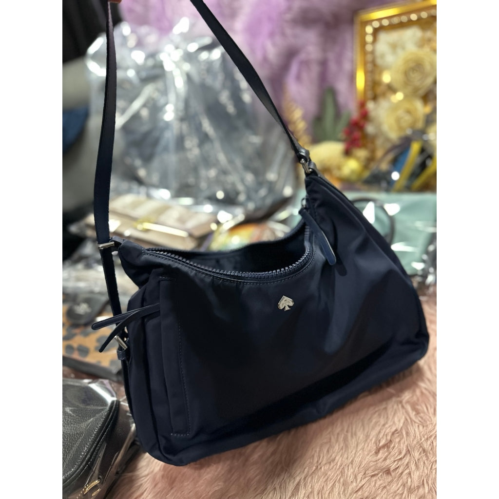 ORIG Preloved KS Jae Medium Shoulder Bag Nylon Navy Blue