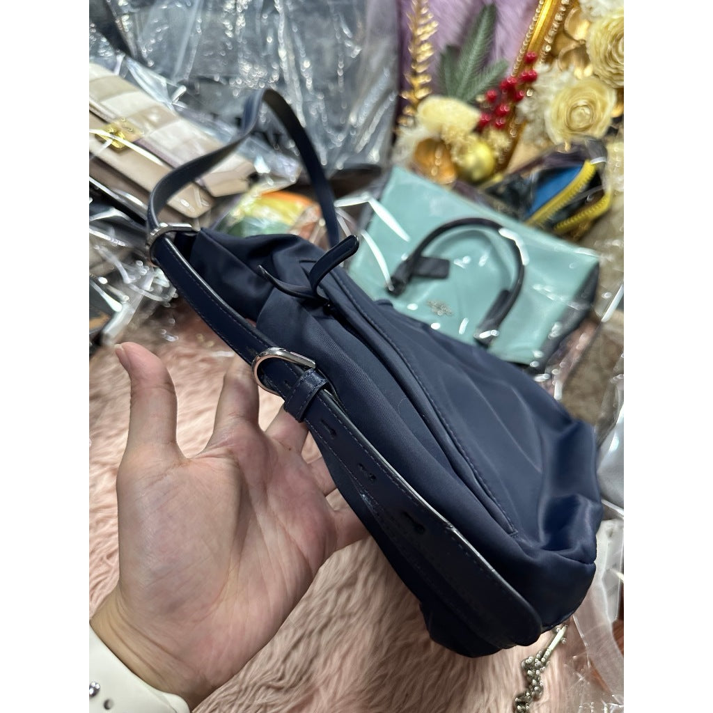 ORIG Preloved KS Jae Medium Shoulder Bag Nylon Navy Blue